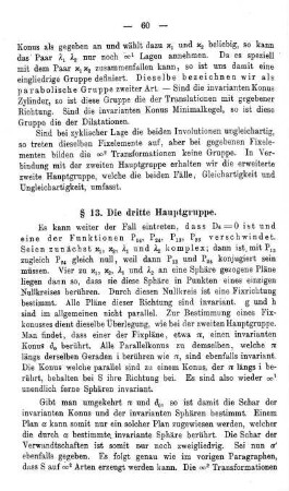 § 13. Die dritte Hauptgruppe.