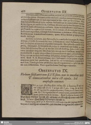 Observatio IX. Verbum substantivum EST, sum, non in omnibus novi T. enunciationibus mera est copula: Sed emphasin continet