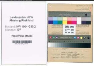 Entnazifizierung Bruno Paplowske , geb. 10.11.1913 (Arbeiter)