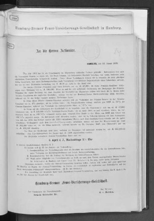 34.1888(1889): Rechnungs-Abschluss für das Geschäftsjahr ... // Hamburg-Bremer Feuer-Versicherungs-Gesellschaft in Hamburg
