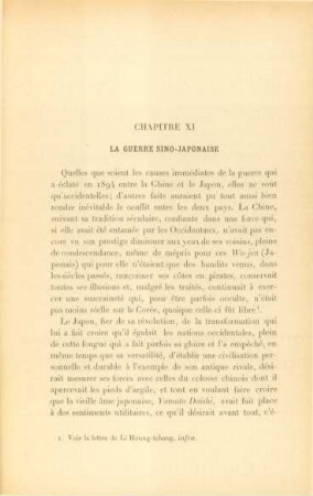 Chapitre XI. La guerre sino-japonaise