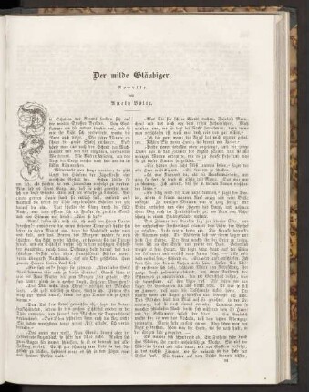 Der milde Gläubiger. Novelle von Amely Bölte.