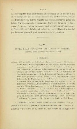 Capo I. Storia della definizione del diritto di proprietà accolta nel Codice civile italiano