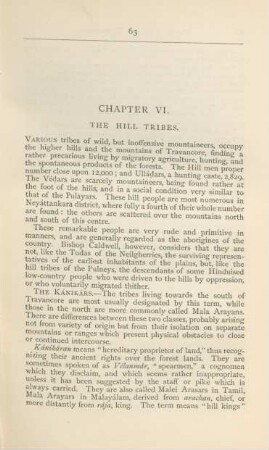 Chapter VI. The Hill tribes