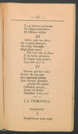 La demanda : (Canción)