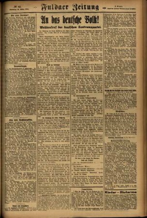 Zweite Ausgabe vom Sonntag, den 16. März 1924.