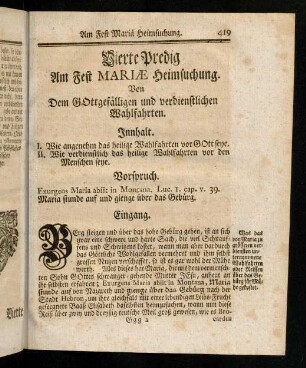 419-430, Vierte Predig am Fest Mariae Heimsuchung