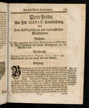 419-430, Vierte Predig am Fest Mariae Heimsuchung