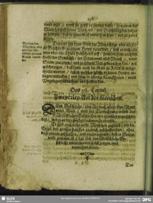 Das 118. Capitel. Zweyerley Art des Menschen