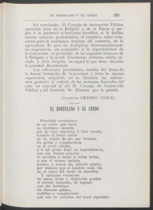 El hortelano y el cerdo