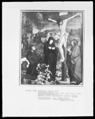 Kreuzigungsbild mit Maria, Johannes und Jörg Truchsess