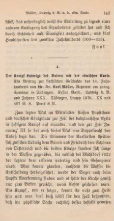 143-147 [Rezension] Müller, Karl Friedrich, Ludwig der Baier und Johann XXII