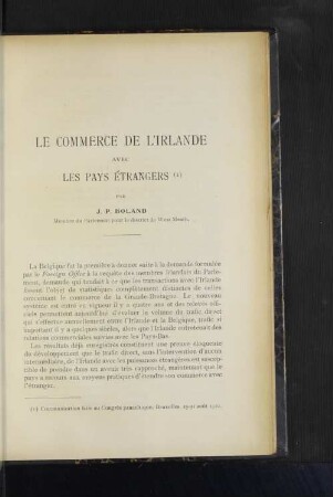 Le Commerce De L'Irlande Avec Les Pays Étrangers.