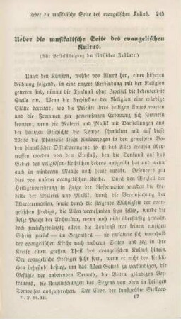 245-259 Ueber die musikalische Seite des evangelischen Kultus