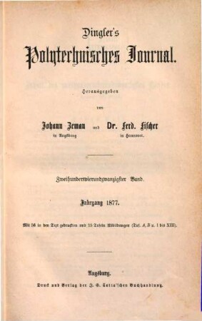 Dingler's polytechnisches Journal. 224, 224. 1877