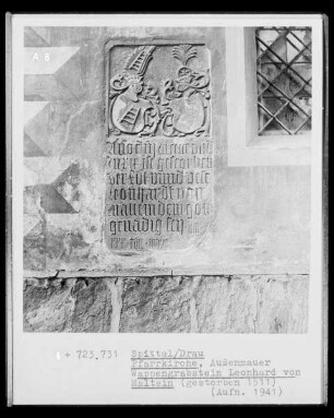 Wappengrabstein Leonhard von Maltein, verstorben 1511