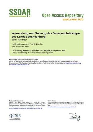 Verwendung und Nutzung des Gemeinschaftslogos des Landes Brandenburg