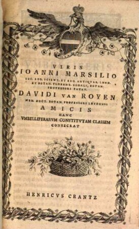 Henrici Joa. Nepom. Crantz S. C. A. Maiestat. Consiliarii, Institutionum Med. Et Mater. Medic. Vindobon. Prof. Pub. Ord. Acad. Imp. Nat. Curios. Et Societ. Botanic. Florent. Sodalis Classis Umbelliferarum : Emendata Cum Generali Seminum Tabula Et Figuris Aeneis In Necessarium Instit. Rei Herbar. Supplementum