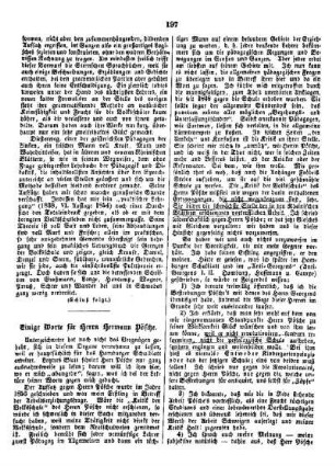 Einige Worte für Heern Hermann Pösche