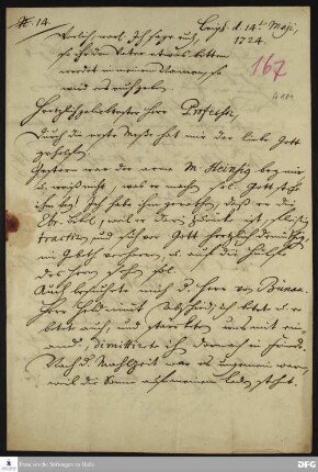 Brief von Heinrich Julius Elers an August Hermann Francke.