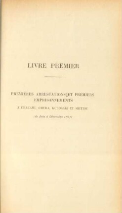 Livre premier. Premières arrestations et premiers emprisonnements