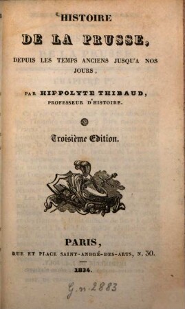 Histoire de la Prusse, depuis les temps anciens jusqu'à nos jours