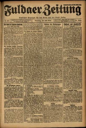 Ausgabe vom Dienstag, den 22. Juli 1924.