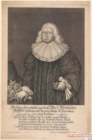 Jeremias Rößler, Losunger des Kleinern Rats, Kürschner; geb. 1643