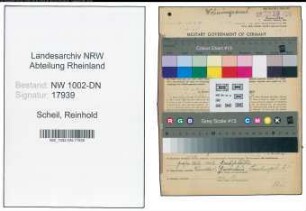 Entnazifizierung Reinhold Scheil, geb. 31.07.1900 (Angestellter)