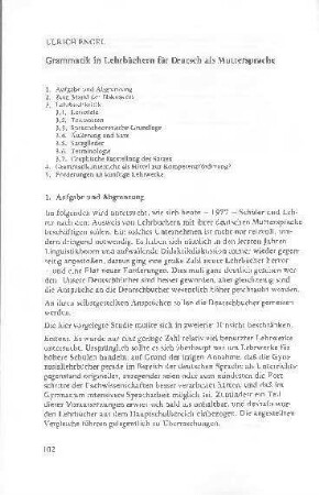 Grammatik in Lehrbüchern für Deutsch als Muttersprache