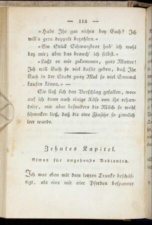 Zehntes Kapitel. Etwas für angehende Bedienten.