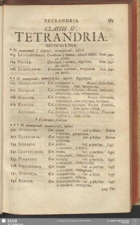 Classis IV. Tetrandria