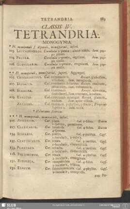 Classis IV. Tetrandria
