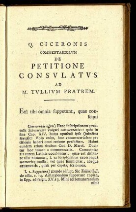 Q. Ciceronis Commentariolum De Petitione Consulatus ...