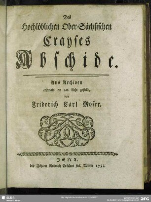 Des hochlöblichen Ober-Sächsischen Crayses Abschide