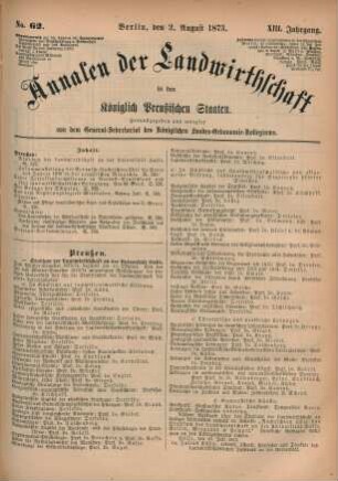 No. 62. Berlin, den 2. August 1873. XIII. Jahrgang.