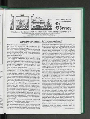 Grußwort zum Jahreswechsel