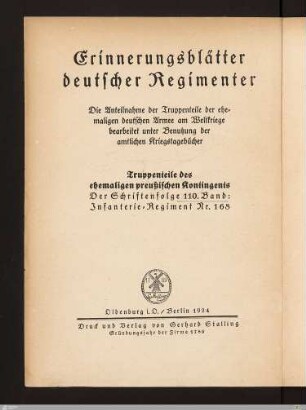 5. Großherzoglich Hessisches Infanterie-Regiment Nr. 168 : nach amtlichen Kriegstagebüchern