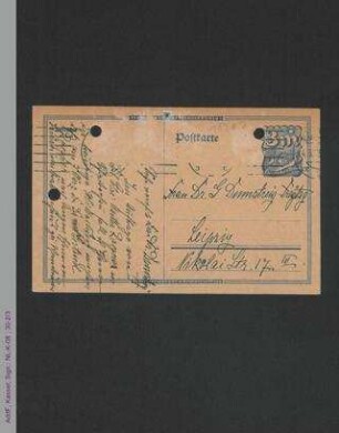 Postkarte von Gertrud Röhricht an Gertrud Dumstrey-Freytag