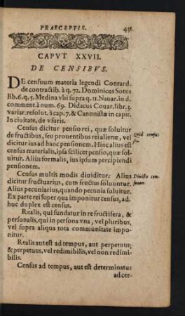 Caput XXVII. De Censibus