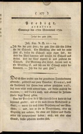 277-290, Predigt, gehalten Sonntags den 27ten Weinmonat 1799.