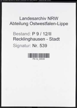 Namensverzeichnis Recklinghausen - Stadt II, Todesfälle