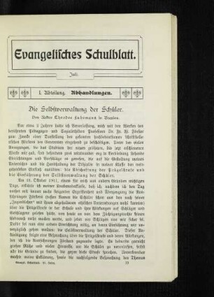 ¬Die¬ Selbstverwaltung der Schüler