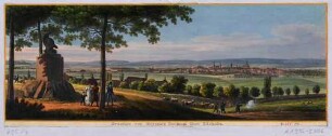 Blick vom Moreau-Denkmal auf der Südhöhe in Räcknitz bei Dresden nach Norden auf die Stadt Dresden