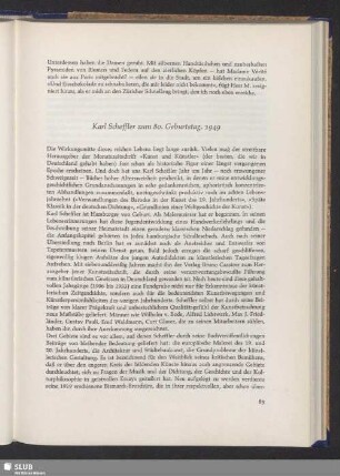 Karl Scheffler zum 80. Geburtstag. 1949