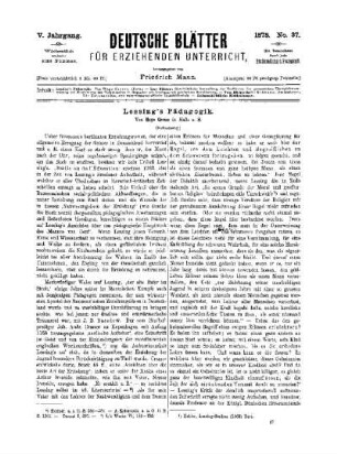 Lessing's Pädagogik : (Fortsetzung)