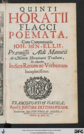 Quinti Horatii Flacci Poemata
