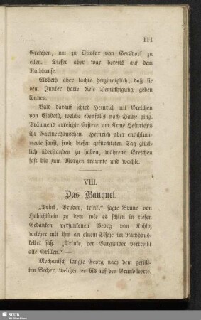 VIII. Das Banquet
