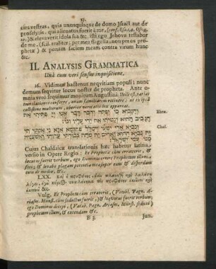 II. Analysis Grammatica