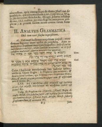 II. Analysis Grammatica
